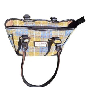 Harris Tweed Shire Long Handled Bag - Yellow Blue Check
