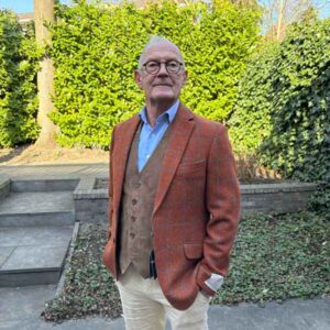Harris Tweed Jacket "London" In Rust Overcheck