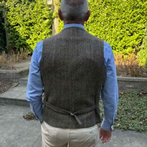Harris Tweed Vestje "Wales" Met Revers In King of Tweed
