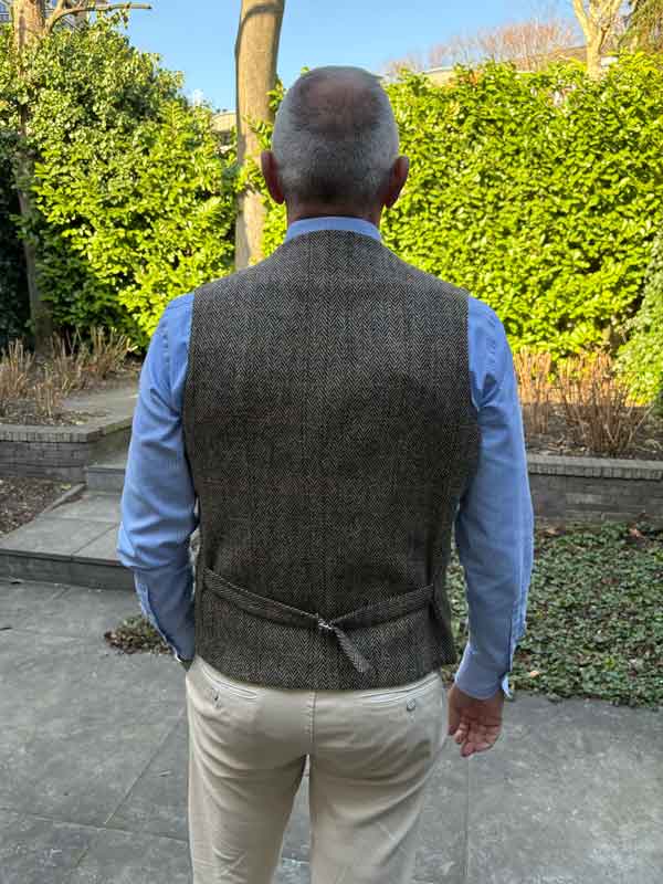 Harris Tweed Vestje "Wales" Met Revers In King of Tweed