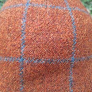 Harris Tweed Flat Cap "Henry" In Rust Overcheck