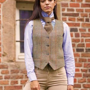 Harris Tweed Dames Vestje "Lea" In Sand Herringbone
