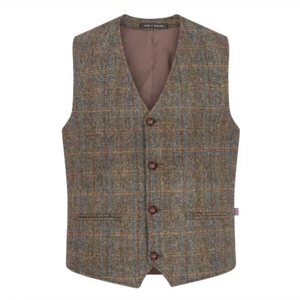 Harris Tweed Dalston Waistcoat Clinton Brown