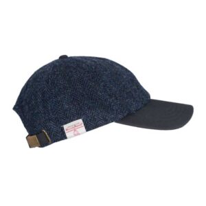Harris Tweed Brungton Baseball Cap Midnight Blue