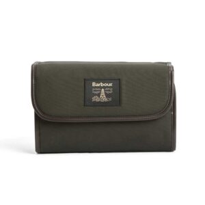 Barbour Wax Hanging Washbag Olive Beacon