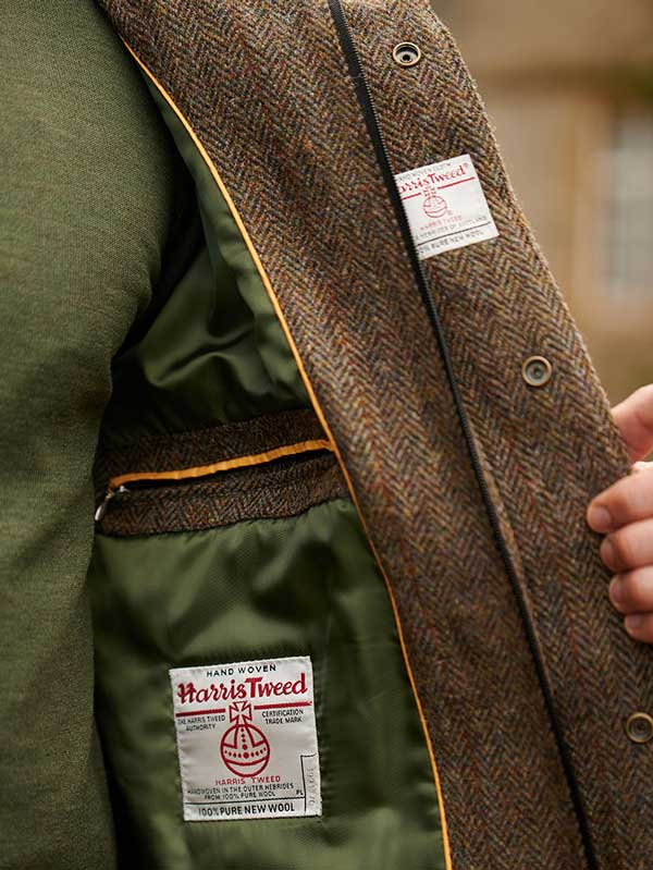 Harris Tweed Parka "Finsbay" In Evergreen