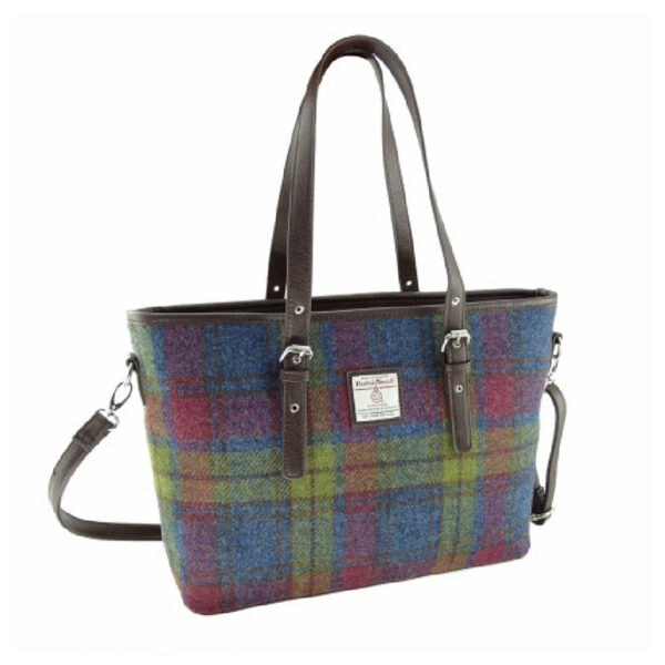 Harris Tweed 'Spey' Tote Bag' In Multi Colour Tartan