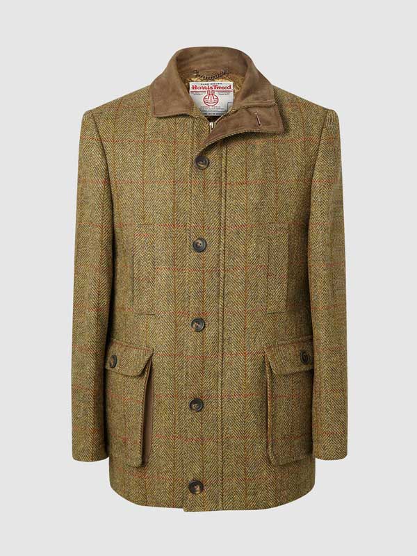Harris Tweed Field Coat, Boyd Coat - Mustard