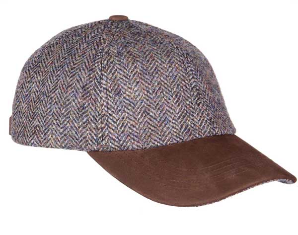 Harris Tweed Cap, Slate Herringbone