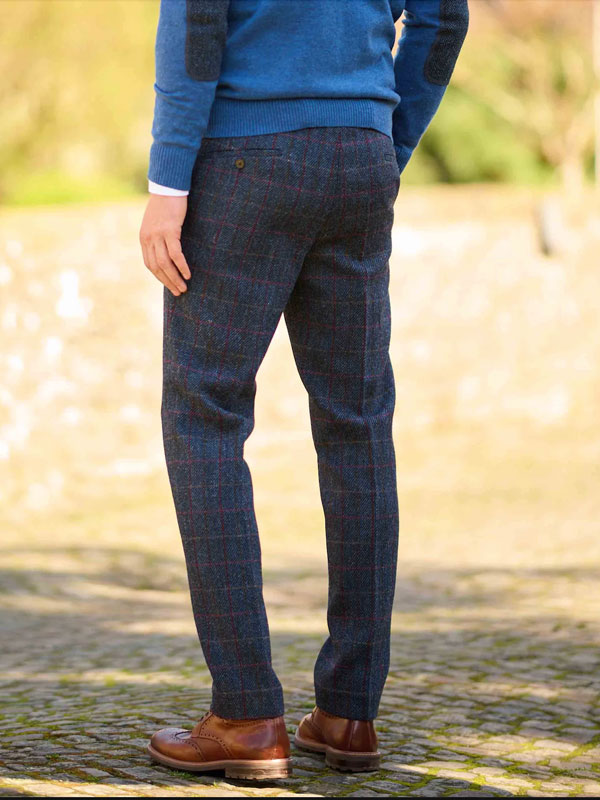 Harris Tweed Pantalon "Mr. Miller" In Scottish Blue