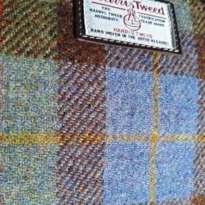 Harris Tweed Shire Long Handled Bag - Green Blue Check