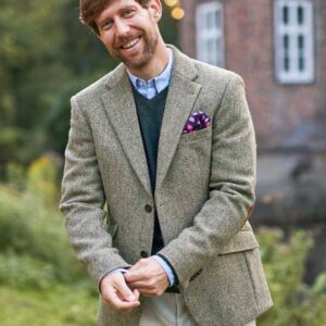 Harris Tweed Jacket "London" In Multigreen