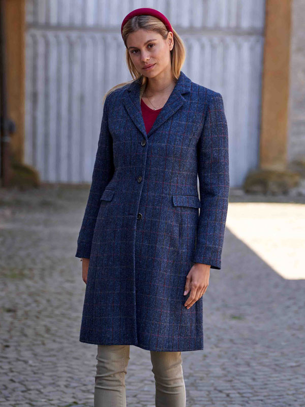 Harris Tweed Damesjas "Emilia" In Scottish Blue