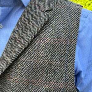 Harris Tweed Vestje "Wales" Met Revers In King of Tweed