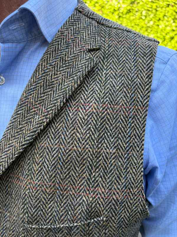 Harris Tweed Vestje "Wales" Met Revers In King of Tweed