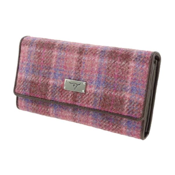 Harris Tweed Portemonnee 'Tiree' in Pink Check