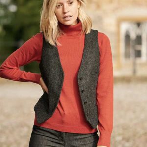 Harris Tweed Dames Vestje "Lea" In Charcoal
