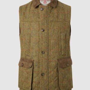 Harris Tweed Gilet, Bodywarmer - Mustard