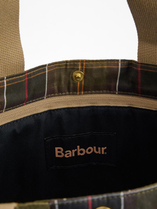 Barbour Transport Patchwork Tote Bag Dusky Green