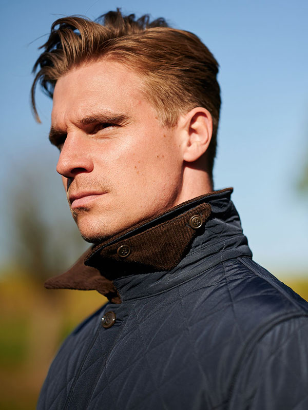 Heren SteppJack "Boston" Met Harris Tweed Details In Navy