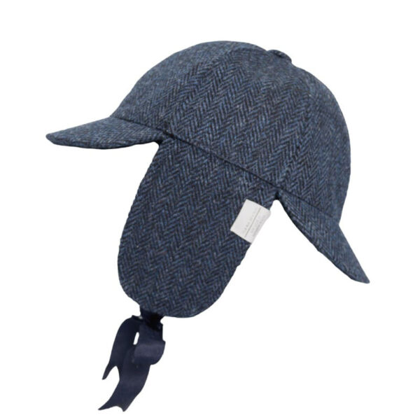 Harris Tweed Deerstalker Hat Watson Midnight Blue