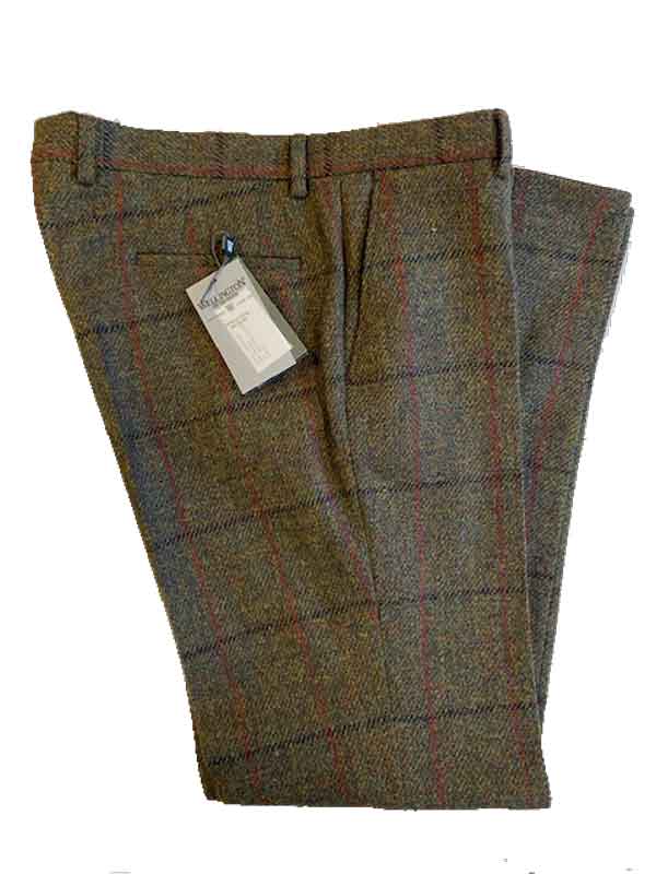 Harris Tweed Pantalon "Mr. Miller" in Green Overcheck