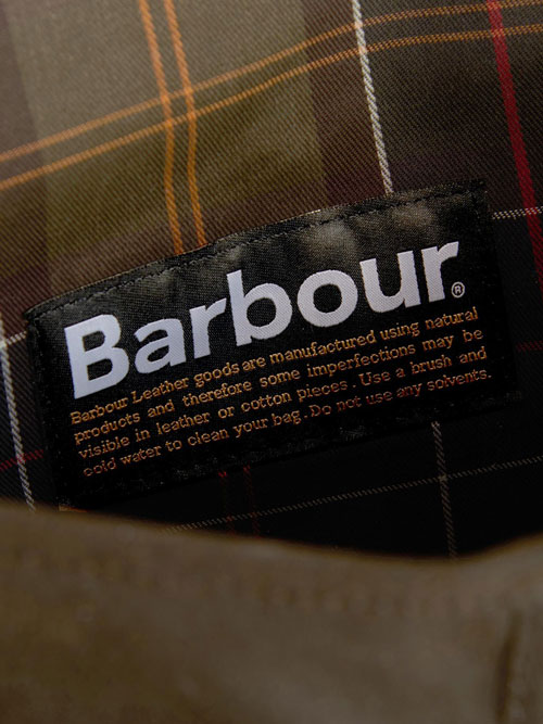 Barbour Wax Leather Tarras Bag Olive