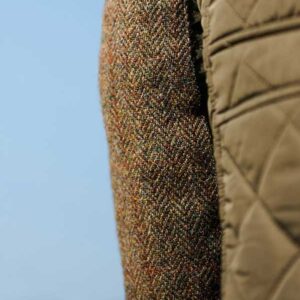 Dames Steppmantel Gabby Met Tweedbekleding In Olive