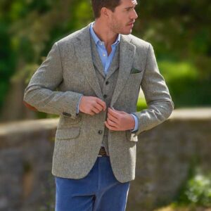 Harris Tweed Jacket "London" In Multigreen