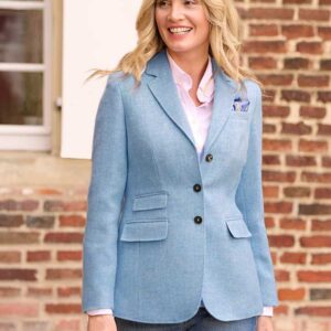 Harris Tweed Dames Jasje "Carola" In Light Blue Twill