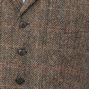 Harris Tweed Vestje "Wales" Met Revers In King of Tweed