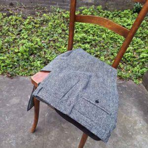 Harris Tweed Pantalon "Mr Miller" In Black Herringbone