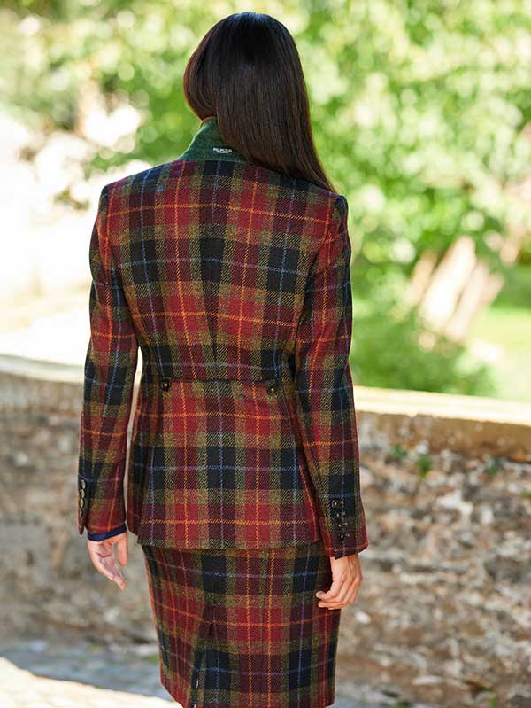 Harris Tweed Dames Jasje "Carola" In Check Of Island