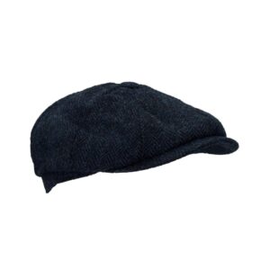 Harris Tweed 8-Panel Thomas Baker Boy Cap Midnight Blue