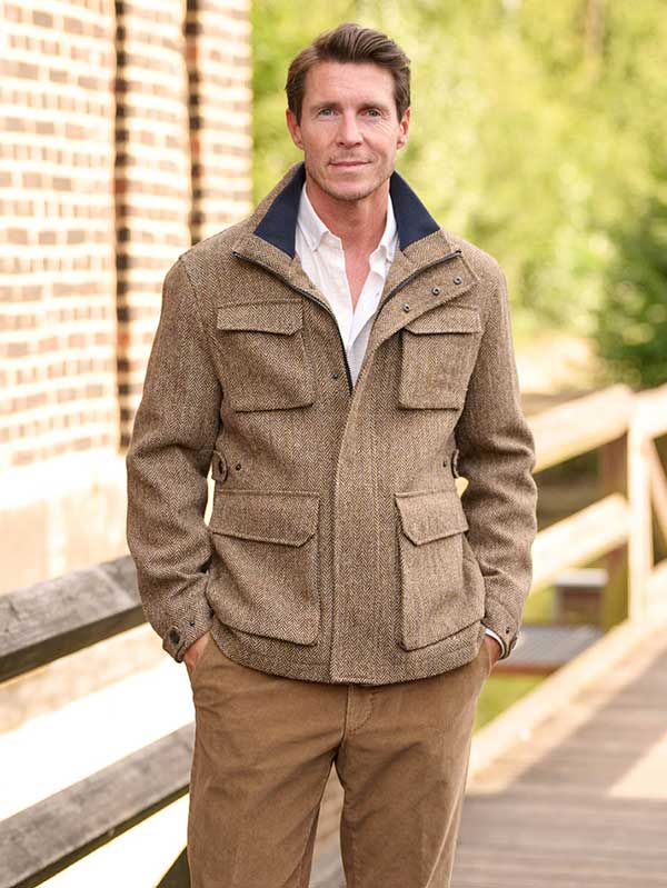 Harris Tweed jack "Stanford" In Country Herringbone