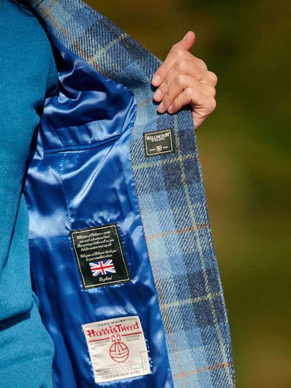 Harris Tweed Dames Jasje "Carola" In Jeans Herringbone