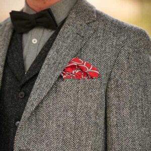 Harris Tweed Jacket "London" In Black Herringbone