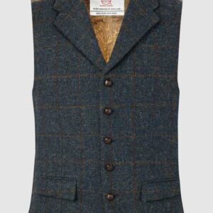 Harris Tweed Vestje, Angus Waistcoat - Blue Multi