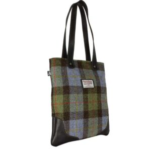 Otley Tote Harris Tweed Handbag - Green Blue