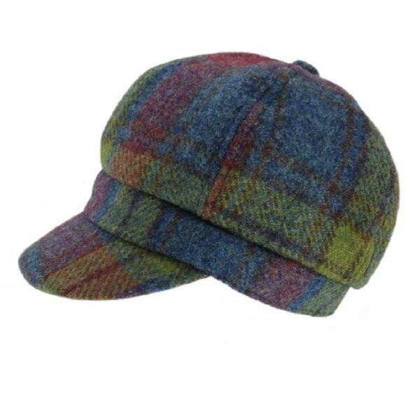 Harris Tweed Ladies One-Size Cap in Multi Colour Tartan
