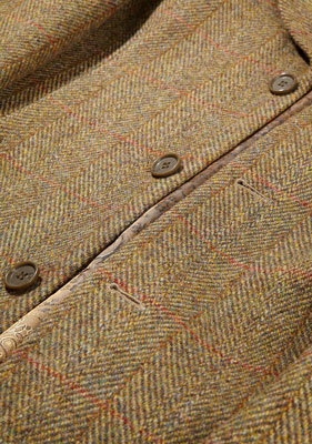 Harris Tweed Overjas, Murdo ¾ Coat - Mustard