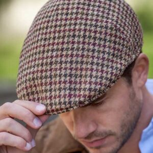 Harris Tweed Flat Cap "Henry" In Country Houndstooth