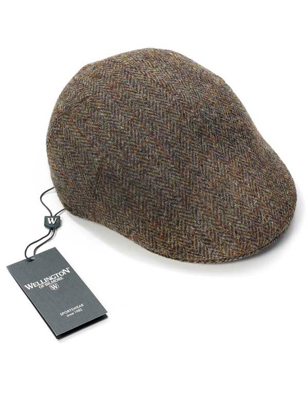 Harris Tweed Flat Cap "Henry" In Evergreen
