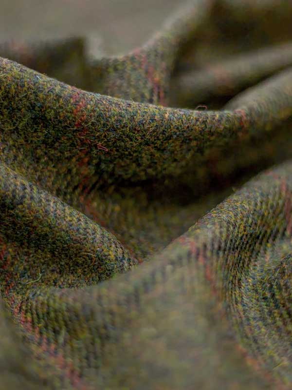 Harris Tweed Jacket "London" In Green Overcheck