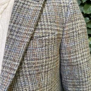 Harris Tweed Jacket "London" In Greystone Overcheck