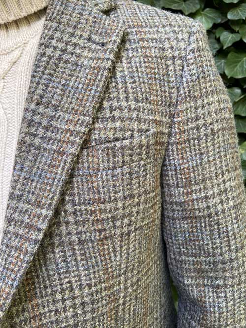 Harris Tweed Jacket "London" In Greystone Overcheck