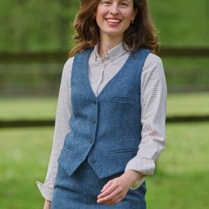 Harris Tweed Dames Vestje "Lea" In Blue Shadow