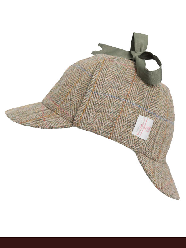 Harris Tweed Deerstalker Hat Watson Moss Green