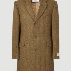 Harris Tweed Overjas, Murdo ¾ Coat - Mustard