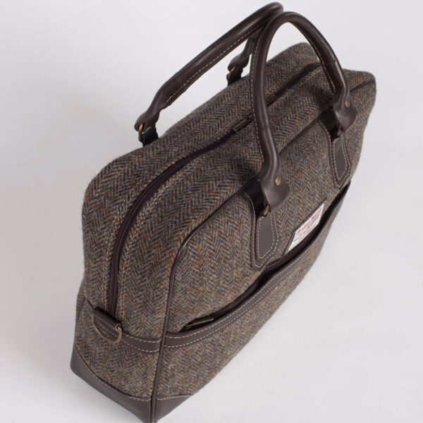 Harris Tweed Briefcase Bag Arran - Brown